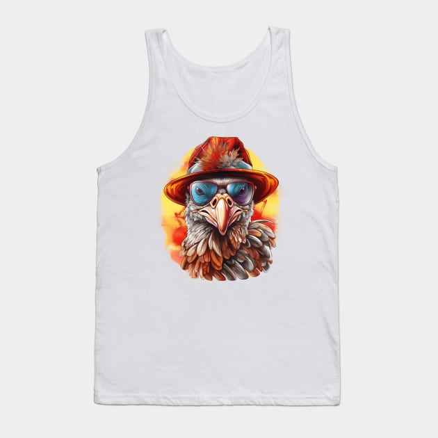 Cartoon Thanksgiving Turkey #18 Tank Top by Chromatic Fusion Studio